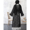 Black & White Lace Abaya - Xarrago