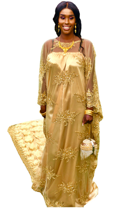 Luxurious Gold Lace Bridal Dirac - Xarrago