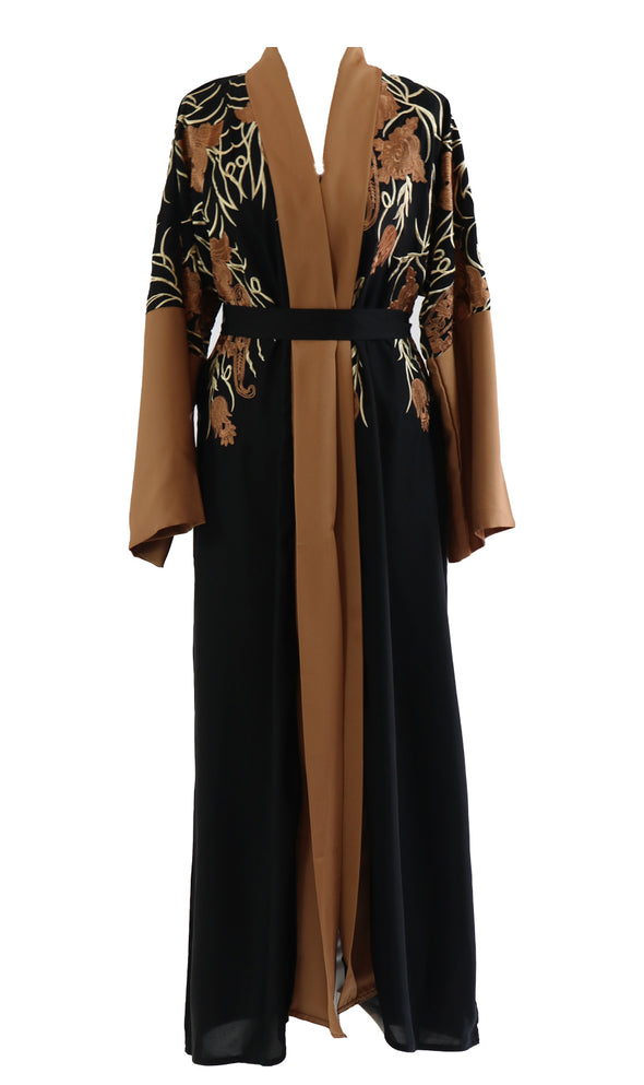 Floral Print Tie Abaya - Xarrago